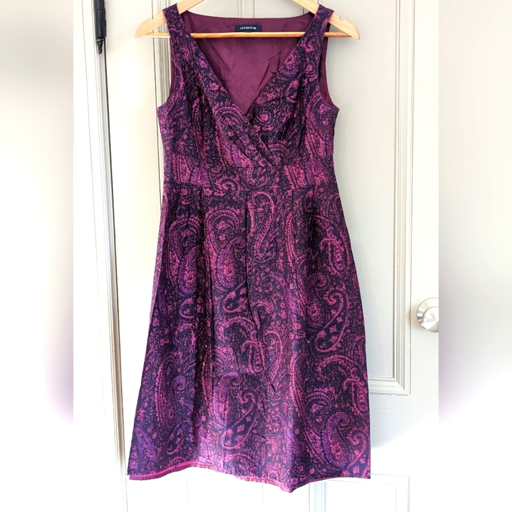 Land's End Paisley Print Silk Blend Aline Dress